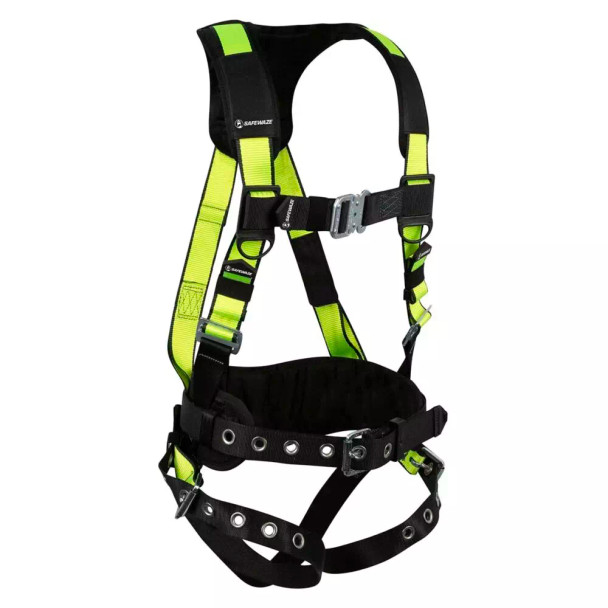 Safewaze PRO Construction Harness: 1D, QC Chest, TB Legs, Fixed Waist Pad (S) No side D-rings - 021-1442
