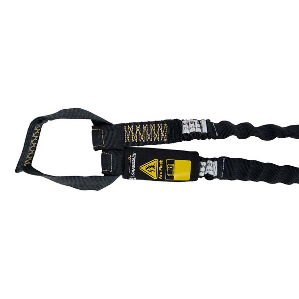 Safewaze Arc Flash 6' Internal Energy Absorbing Lanyard: Aramid, Dual Leg, Soft Loop, Alu Rebar Hooks - 024-2157