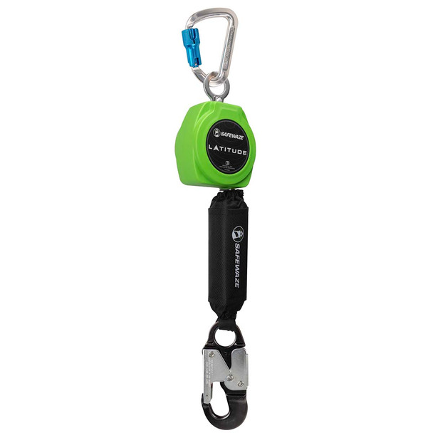 Safewaze Latitude 11' Single Web SRL: Alu Carabiner, Alu Snap Hook - 024-5423