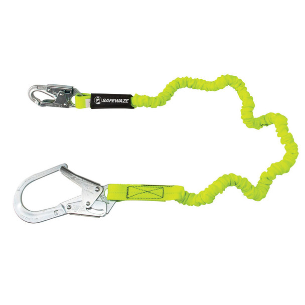 Safewaze PRO 6' Stretch Internal Energy Absorbing Lanyard: Rebar Hook - FS595
