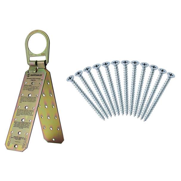 Safewaze Reusable Roof Anchor, 12pc Screws - FS870S