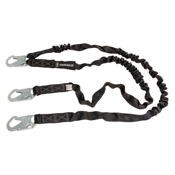 Safewaze V-Line 6' Internal Energy Absorbing Lanyard: Dual Leg, Snap Hooks - FS88581