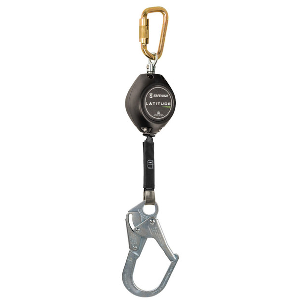 Safewaze Latitude HD 11' Single Web SRL: Carabiner, Rebar Hook - FS-FSP1411-W-RBH