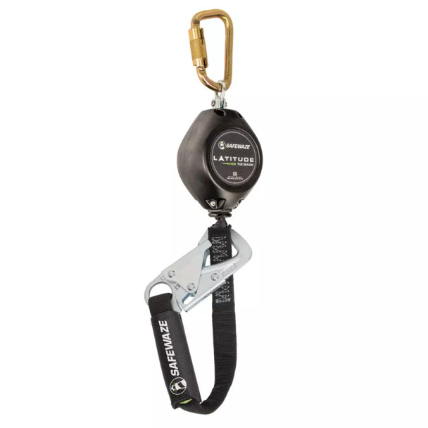 Safewaze Latitude HD 11' Web Single SRL: Carabiner, 20" Tie-back, Tie-Back Snap Hook - FS-FSP1411-W-TBH