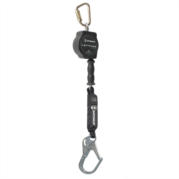 Safewaze Latitude HD 10' Single Cable SRL: Carabiner, Rebar Hook - SW8008-10-RBH