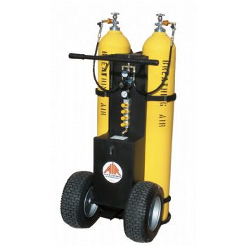 Air Systems 2 Cylinder Bottled Air Cart 4500 PSI Low Pressure Alarm Whistle No Cylinders MP-2300ENB