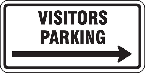 Facility Traffic Sign: Visitors Parking, Right Arrow 12" x 24" High Intensity Prismatic 1/Each - FRP199HP
