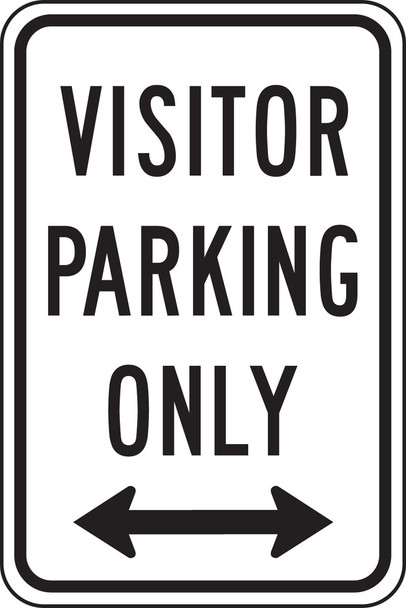 Traffic Sign: Visitor Parking (Double Arrow) 18" x 12" Engineer Grade Reflective Aluminum (.080) 1/Each - FRP251RA