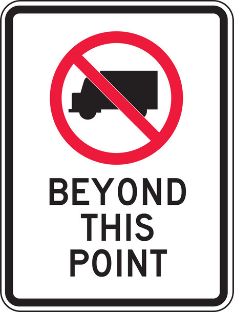 Truck Restriction Sign: No Trucks Beyond This Point 24" x 18" Engineer Grade Reflective Aluminum (.080) 1/Each - FRR231RA