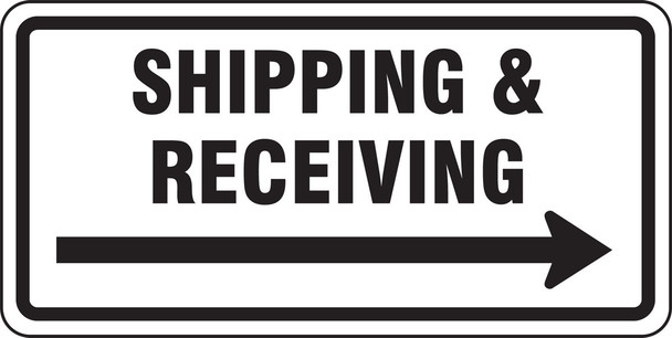 Facility Traffic Sign: Shipping & Receiving (Right Arrow) 12" x 24" Engineer-Grade Prismatic / - FRR267RA