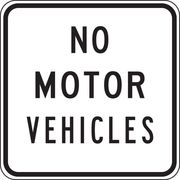 Bicycle & Pedestrian Sign: No Motor Vehicles 24" x 24" Engineer-Grade Prismatic 1/Each - FRR272RA