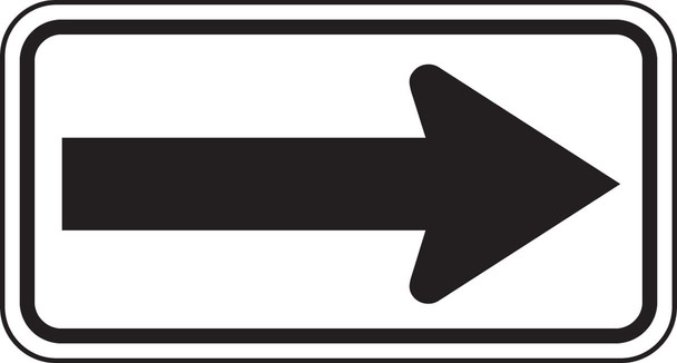 Direction Sign: One-Direction Large Arrow (White) 8" x 15" High Intensity Prismatic 1/Each - FRR293HP
