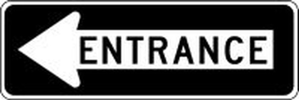 Facility Traffic Sign: Entrance (Left Arrow) 12" x 36" Engineer-Grade Prismatic 1/Each - FRR295RA