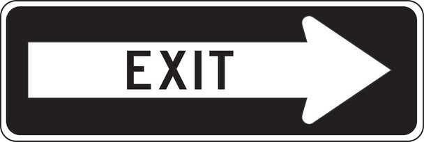 Facility Traffic Sign: Exit, Right Arrow 12" x 36" DG High Prism 1/Each - FRR296DP