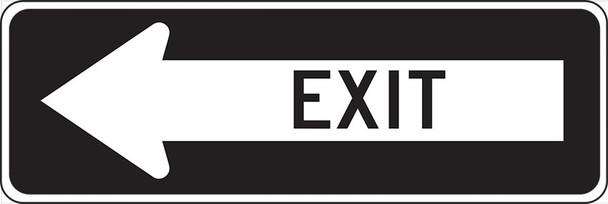 Facility Traffic Sign: Left Arrow Exit 12" x 36" High Intensity Prismatic 1/Each - FRR297HP
