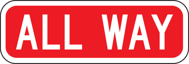 Stop And Yield Sign: All Way 6" x 18" High Intensity Prismatic 1/Each - FRR372HP