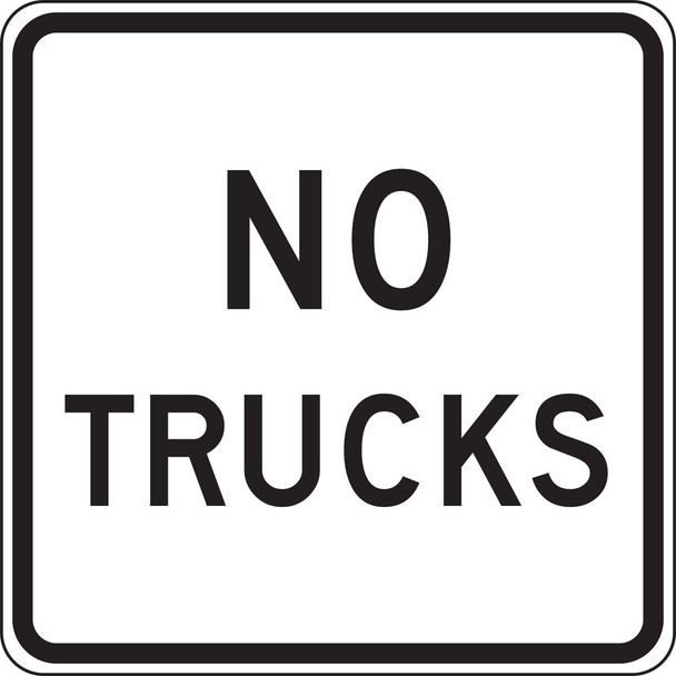 Truck Restriction Sign: No Trucks 24" x 24" DG High Prism 1/Each - FRR716DP
