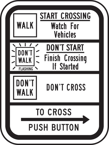 Bicycle & Pedestrian Sign: Educational Actuation (Legends) 12" x 9" Engineer-Grade Prismatic 1/Each - FRR718RA