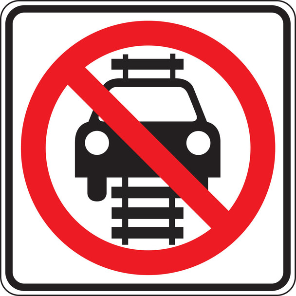 Rail Sign: No Motor Vehicles On Tracks (Symbol) 24" x 24" High Intensity Prismatic 1/Each - FRR744HP
