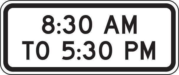 Bicycle & Pedestrian Sign: 8:30 AM To 5:30 PM 10" x 24" DG High Prism 1/Each - FRW268DP
