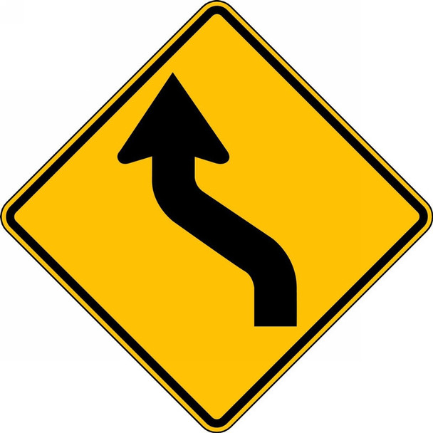 Direction Sign: Left Reverse Curve 24" x 24" DG High Prism 1/Each - FRW288DP