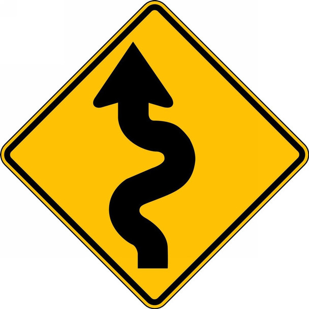 Direction Sign: Left Winding Road 24" x 24" Engineer-Grade Prismatic 1/Each - FRW292RA