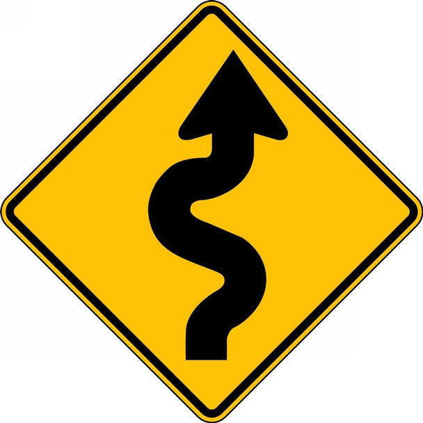Direction Sign: Right Winding Road 30" x 30" Engineer-Grade Prismatic 1/Each - FRW295RA
