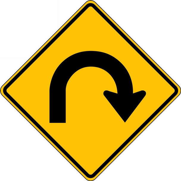 Direction Sign: Hairpin Curve 30" x 30" DG High Prism 1/Each - FRW300DP