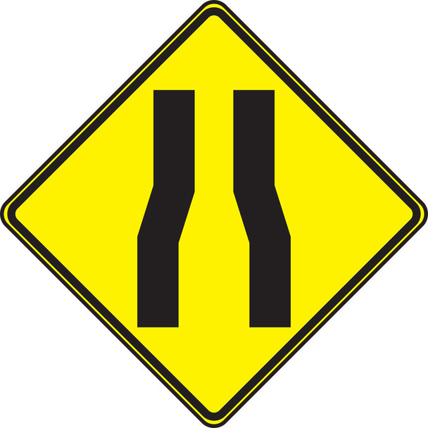 TRAFFIC SIGN - LANE NARROWS 30" x 30" High Intensity Prismatic 1/Each - FRW305HP