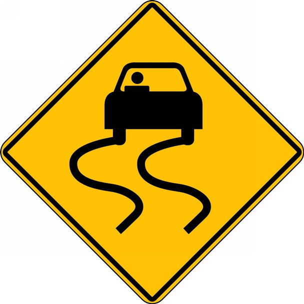 Surface & Driving Conditions Sign: Slippery When Wet (Symbol) 30" x 30" Engineer-Grade Prismatic 1/Each - FRW312RA
