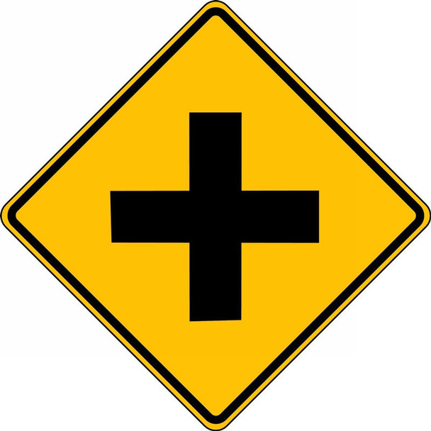 Intersection Warning Sign: Cross Road 30" x 30" DG High Prism 1/Each - FRW404DP