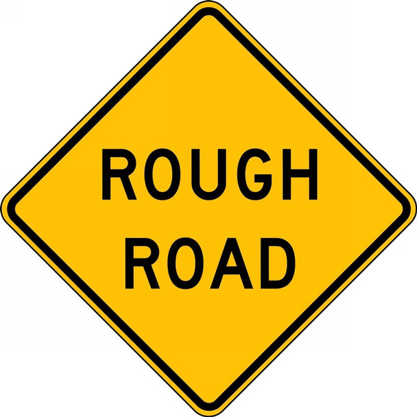 Surface & Driving Conditions Sign: Rough Road 30" x 30" DG High Prism 1/Each - FRW444DP