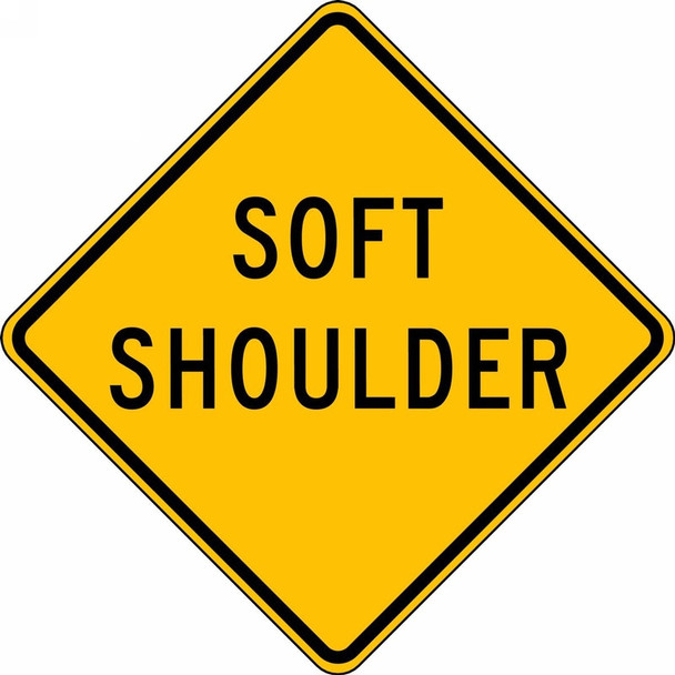 Surface & Driving Conditions Sign: Soft Shoulder 24" x 24" Engineer-Grade Prismatic 1/Each - FRW447RA