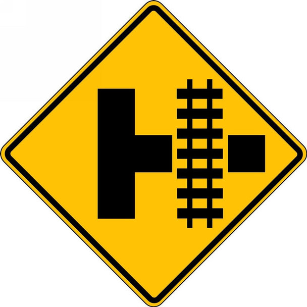 Traffic Sign: Grade Crossing From T-intersection (Parallel Highway) 30" x 30" Engineer Grade Reflective Aluminum (.080) 1/Each - FRW472RA
