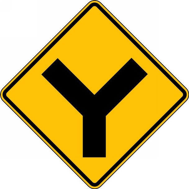 Intersection Warning Sign: Y-Intersection 30" x 30" Engineer-Grade Prismatic 1/Each - FRW636RA