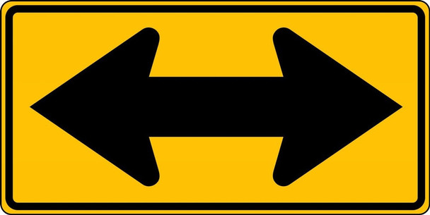 Direction Sign: Two-Direction Large Arrow 18" x 36" Engineer-Grade Prismatic 1/Each - FRW852RA
