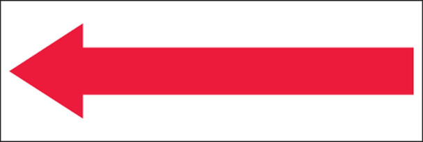 Direction & Location: Red On White Arrow 2" x 6" Adhesive Dura Vinyl 1/Each - LADM519XVE