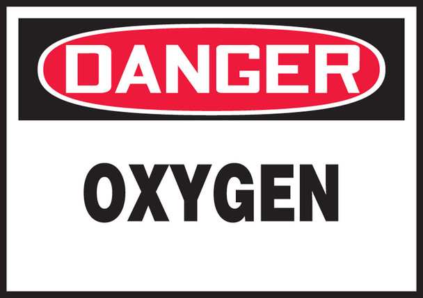 OSHA Danger Safety Label: Oxygen 3 1/2" x 5" Adhesive Vinyl 5/Pack - LCHL144VSP