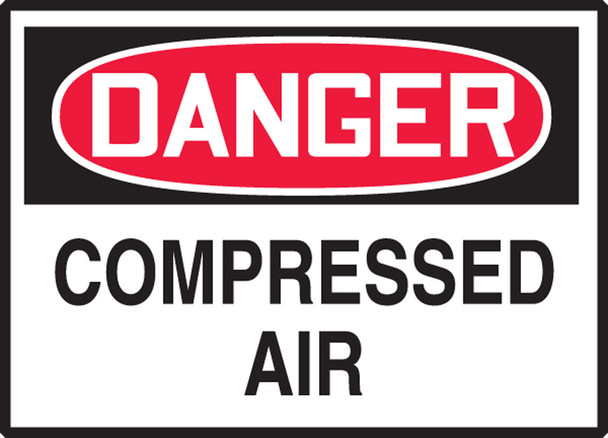 OSHA Danger Safety Label: Compressed Air 3 1/2" x 5" Adhesive Vinyl 5/Pack - LCHL149VSP
