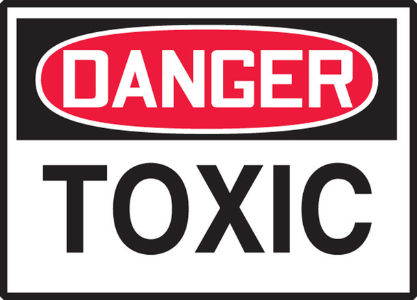 OSHA Danger Safety Labels: Toxic 3 1/2" x 5" Adhesive Vinyl 5/Pack - LCHL163VSP