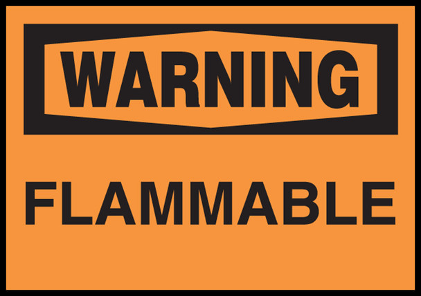 OSHA Warning Safety Label: Flammable 3 1/2" x 5" Adhesive Dura Vinyl 1/Each - LCHL325XVE