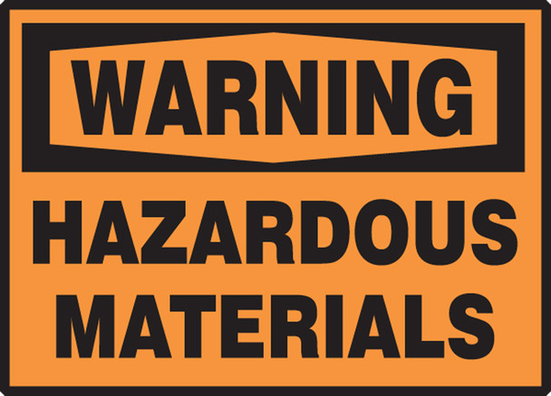 OSHA Warning Safety Label: Hazardous Material 3 1/2" x 5" Adhesive Dura Vinyl 1/Each - LCHL326XVE