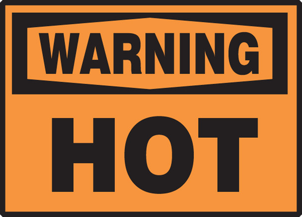 OSHA Warning Safety Labels: Hot 3 1/2" x 5" Adhesive Dura Vinyl 1/Each - LCHL327XVE