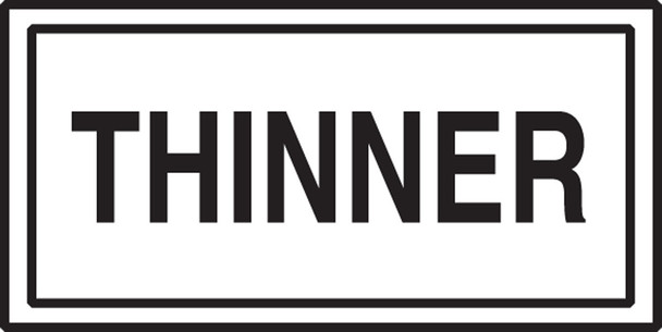 Safety Label: Thinner 3" x 7" Adhesive Dura-Vinyl 1/Each - LCHL554