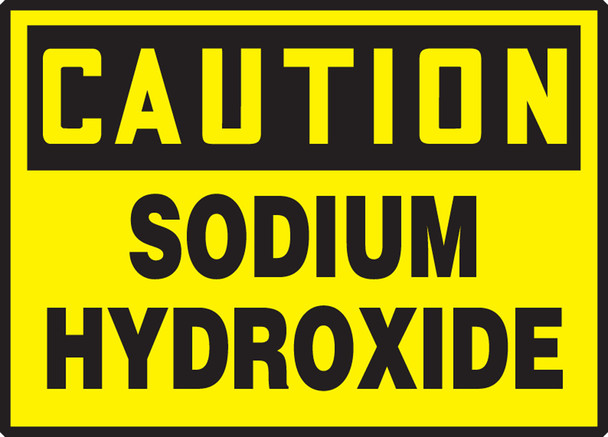 OSHA Caution Safety Label: Sodium Hydroxide 3 1/2" x 5" Adhesive Vinyl 5/Pack - LCHL603VSP