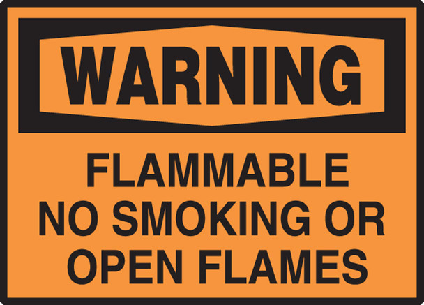 OSHA Warning Safety Label: Flammable No Smoking Or Open Flames 3 1/2" x 5" Adhesive Vinyl 5/Pack - LCHL811VSP