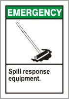 ANSI Emergency Safety Label: Spill Response Equipment 5" x 3 1/2" Adhesive Dura Vinyl 1/Each - LCHL900XVE