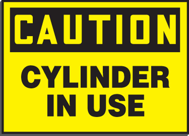 OSHA Caution Chemical & Hazardous Material Label: Cylinder In Use 5" x 7" Magnetic Vinyl 1/Each - LCPG603
