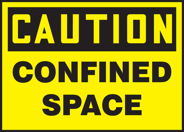 OSHA Caution Safety Labels: Confined Space 3 1/2" x 5" Adhesive Dura Vinyl 1/Each - LCSP604XVE