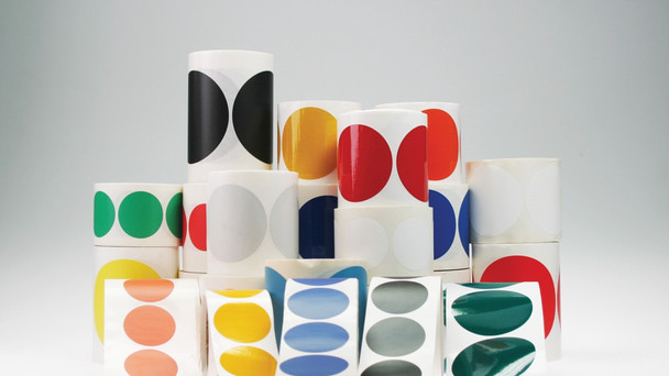 Blank Inventory Marking Dots Brown 1 1/2" Diameter 500/Roll - LDT130BR